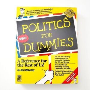 Vintage 90s Politics For Dummies By Ann DeLaney Paperback VGUC